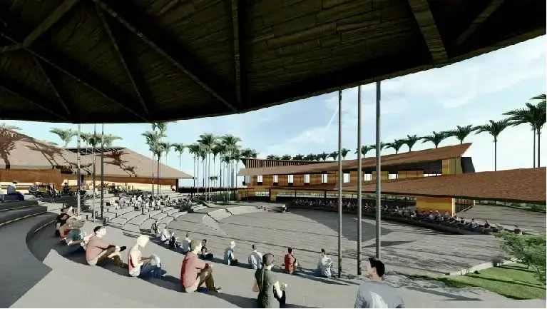 Góc chụp rộng không gian biểu diễn ngoài trời tại Hoian d'Or