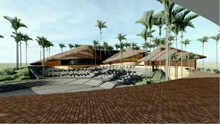 Một góc chụp khác của không gian biểu diễn ngoài trời tại Hoian d'Or