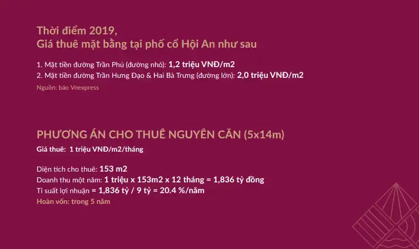 Bài toán đầu tư shophouse Hội An D'Or